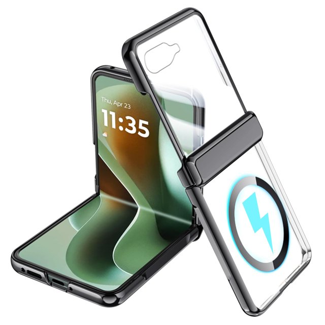 Funda magnética inalámbrica transparente para Moto Razr 2025/2024 para Moto Razr 2025/2024