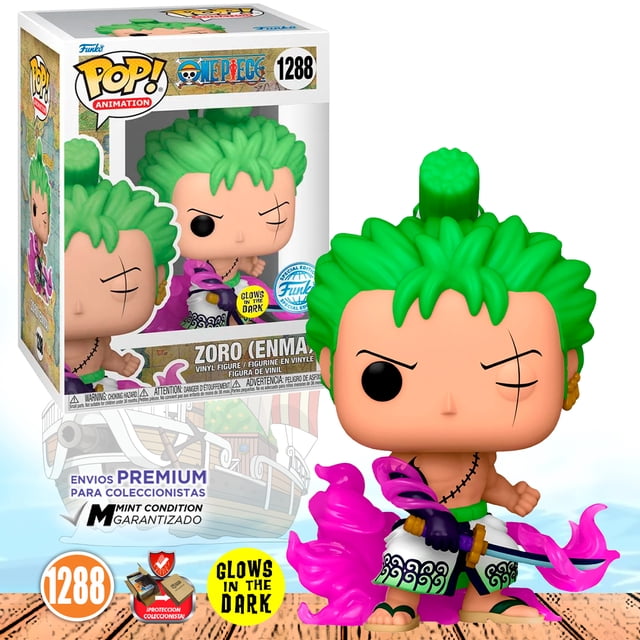 Edición especial de One Piece Funko Pop Animation Zoro Enma Glow in The Dark #1288 Exclusivo