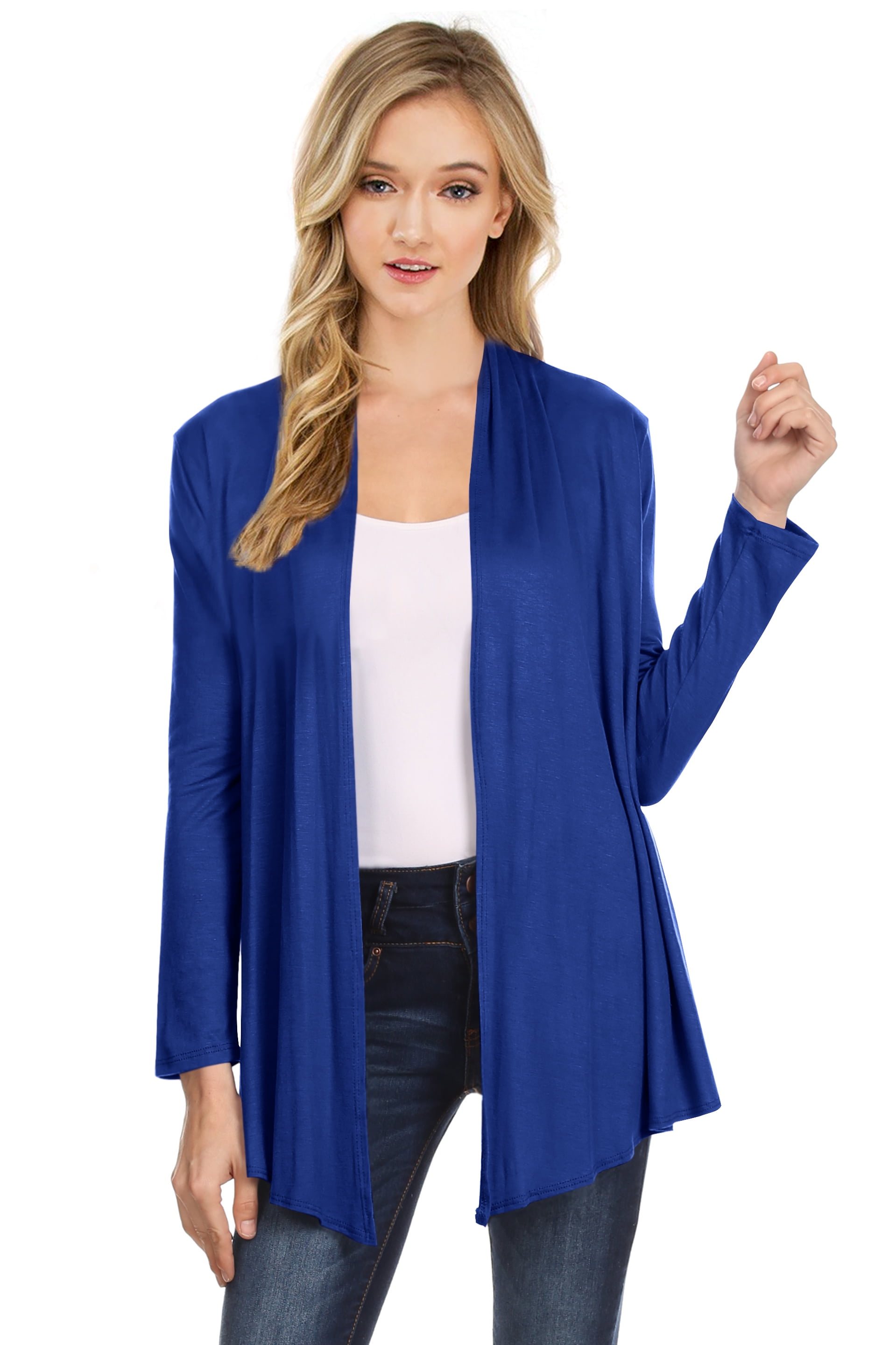 NYL Womens Long Sleeve Open Front Drape Cardigan - Made In USA, XX ...