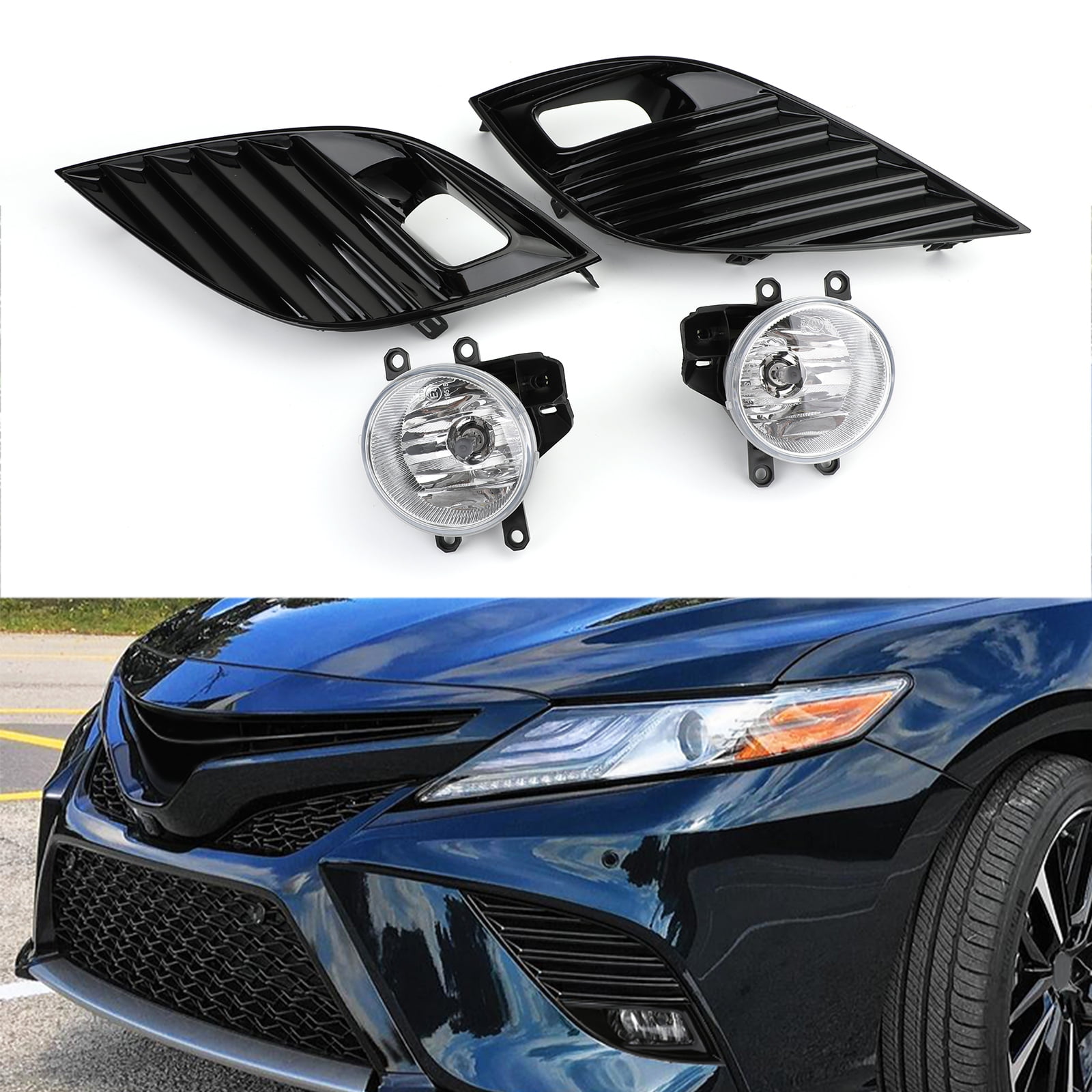 Clear Bumper Fog Lights + H16 Bulbs + Switch For 20182019