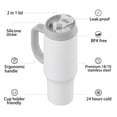 thumbnail image 2 of SURFVEN 40oz Double Wall Stainless Steel Insulated Tumbler with Handle and Leak Proof 2-in-1 Straw Lid, White, 2 of 8