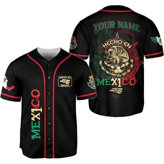Custom Mexico Baseball Jersey for Men Women Eagle Flag Mexico Shirt Personalized Mexicano Mexico Jerseys Camisa 3D (S)