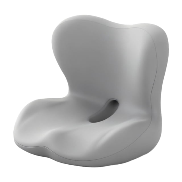 Almohadilla antideslizante para coche, soporte lumbar para el hogar, cojín de respaldo de asiento de espuma viscoelástica Gris