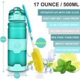 thumbnail image 2 of Botella de agua deportiva, 400/500/700 ml/1 l, botellas ligeras Tritan a prueba de fugas sin Bpa para exteriores, camping, ciclismo, fitness, gimnasio, yoga, bebida para niños y adultos, 2 of 5