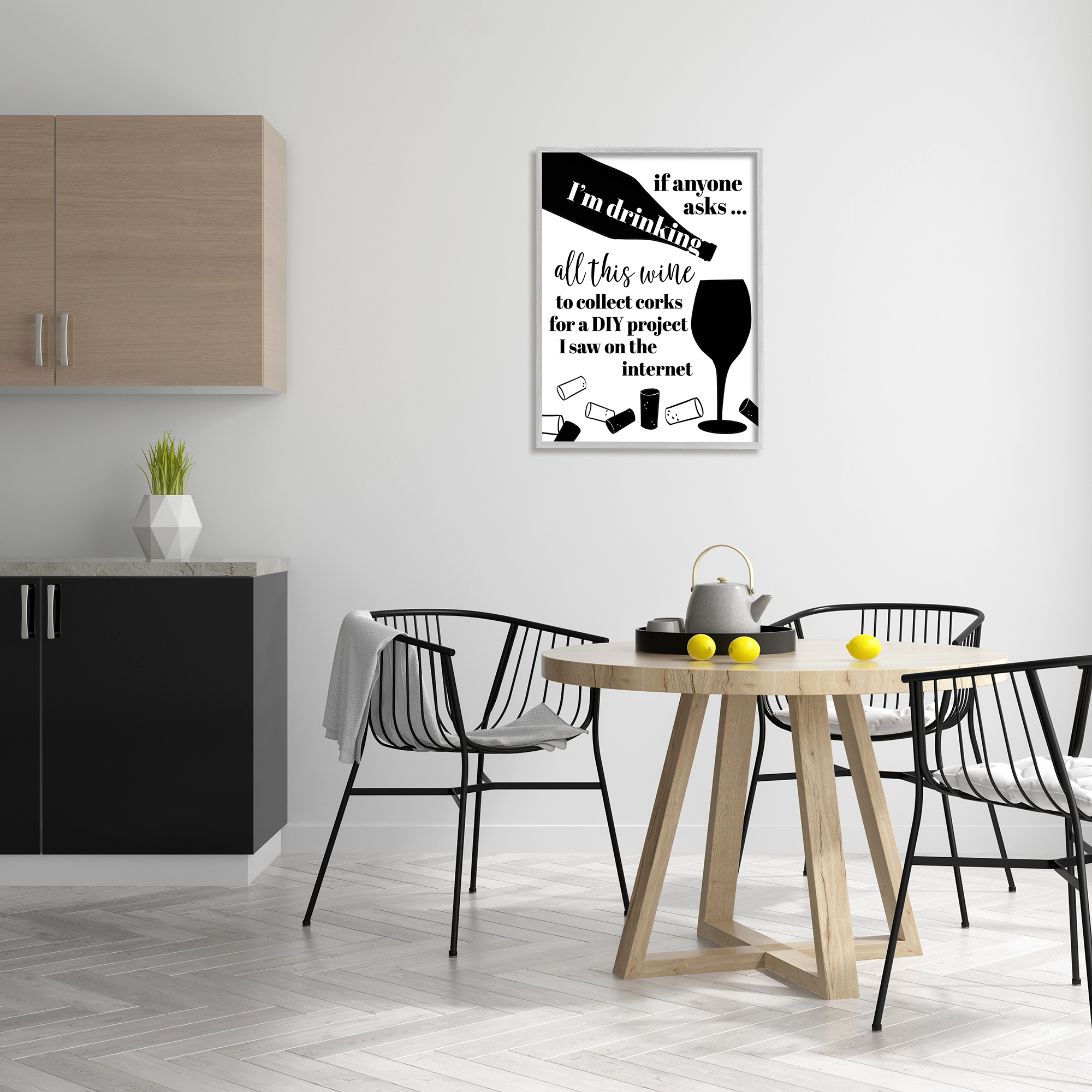 Stupell Industries Funny Wine DIY Phrase Food & Beverage Painting Gray Framed Art Print Wall Art, 24 x 30
