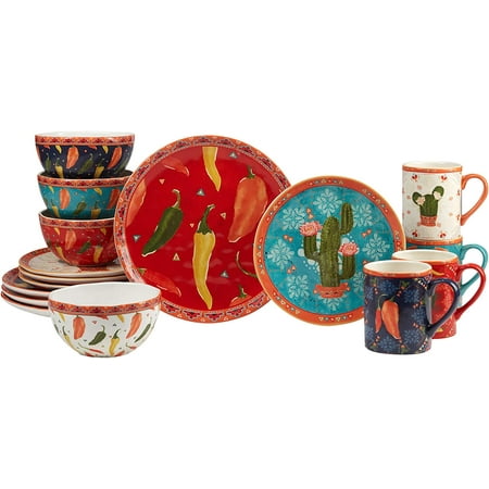 

ZCYH International Santa Fe 16 pc Dinnerware Set Service for 4
