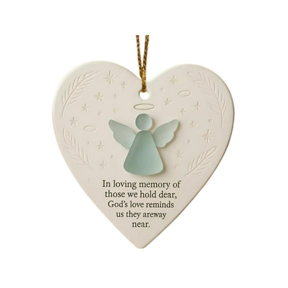 Heart-Shaped Sea Glass Friendship Decor, Ceramic Heart Ornament Keepsake, Christmas Tree Hanging Ornaments, Friendship Gifts for Best Friend, Thank You Present for Coworker, Teacher, Boss (White11)