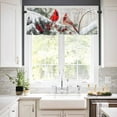 thumbnail image 3 of Christmas Red Bird Kitchen Curtains and Valances Set, Berries Winter Snow Pine Branch Xmas Rod Pocket Window Valance 18 Inch Window Curtain Panels for Living Room Bedroom Laundry, 27.5x24in, 3 Pieces, 3 of 7