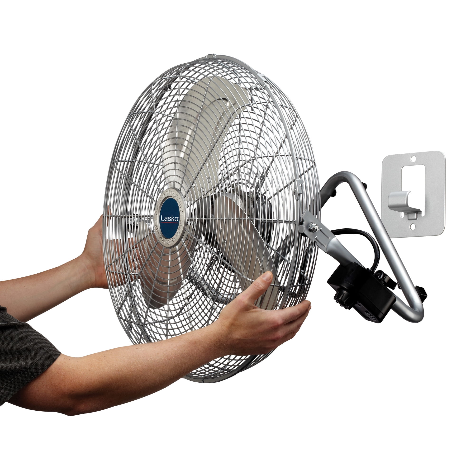Lasko Max Performance 20" High Velocity Floor Fan, Wall Mount Option, Silver, 2265QM