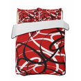 thumbnail image 2 of Red Geometric Full Size Down Alternative Comforter, Lightweight Comforter Quilt Bedding Set with Pillow Shams Modern Abstract Black White Striped Lines All Seasons Bed Comforter Duvet Insert 78"x90", 2 of 7