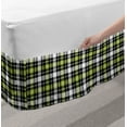 thumbnail image 2 of Abstract Bed Skirt, Square Shaped Horizontal and Vertical Lines Geometric Style Art Print, Elastic Bedskirt Dust Ruffle Wrap Around for Bedding Decor, 4 Sizes, Black Grey Lime Green, by Ambesonne, 2 of 2