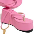 thumbnail image 4 of Vedolay Reef Sandals Women Women's Wedge Sandals Wedge Platform Ankle Strap Open Toe Sandals,Pink 8, 4 of 5