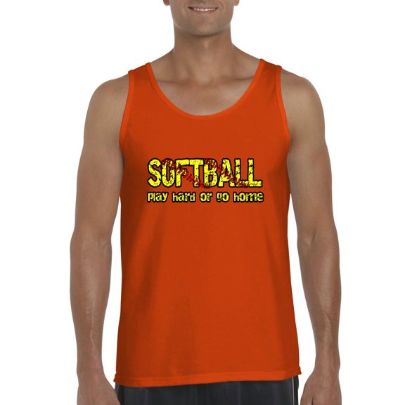 MmF - Men's Tank Top for Men, up to Men Size 3XL - Softball Play Hard or Go Home