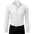 thumbnail image 2 of Berlioni Italy Men's Slim-Fit Premium French Convertible Cuff Solid Dress Shirt (M (15-15½) sleeve: 32/33,White), 2 of 4