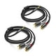 thumbnail image 1 of Paquete de 2 cables Smithok de 3,5 mm a RCA 1/8 macho a macho de 3 m, color negro, 1 of 7