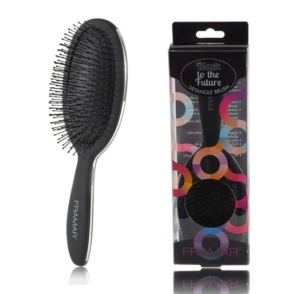 Framar Detangling Hair Brush &ndash; No More Tangles Hairbrush &ndash; Elegant Detangler brush, Hair brushes for women, men and children (Black) Black