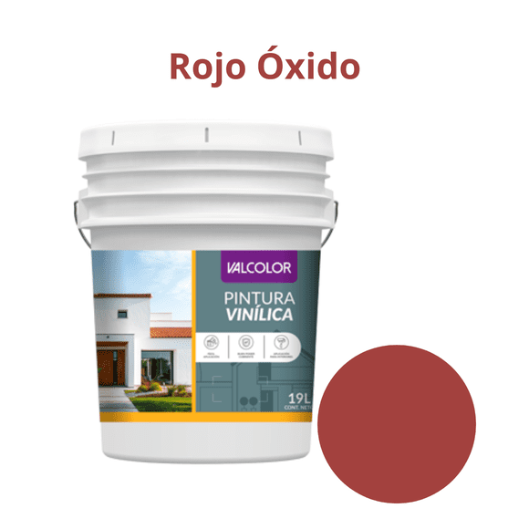 Pintura Vinílica Valcolor Rojo Óxido Valmex 19L
