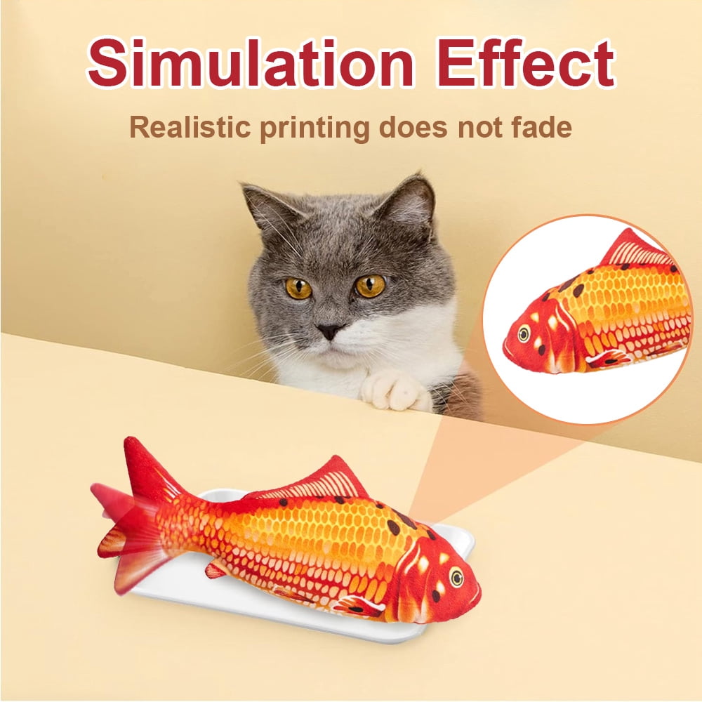 2 Pack Floppy Fish Cat Toys, Cat Toys Flopping Fish, Moving Kitten Kicker, Floppy Wiggle Carp For Small Dogs, Soft And Durable, Interactive Kitten Kicker For Indoor For All Breeds