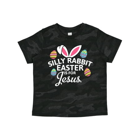 

Inktastic Silly Rabbit Easter is for Jesus with Bunny Head and Easter Eggs Gift Toddler Boy or Toddler Girl T-Shirt