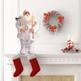 thumbnail image 3 of Ornamentos de Navidad Yotijar Colgante decoración de árboles de Navidad Decoraciones de estatuas 45 cm lentejues bncas, 3 of 7