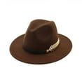 thumbnail image 2 of ZSQDM Cowboy Hat for Women and Men Women's Wide Brim Fedora Panama Hat With Belt Buckle Coloured Womens Western Cowboy Hat，, 2 of 9
