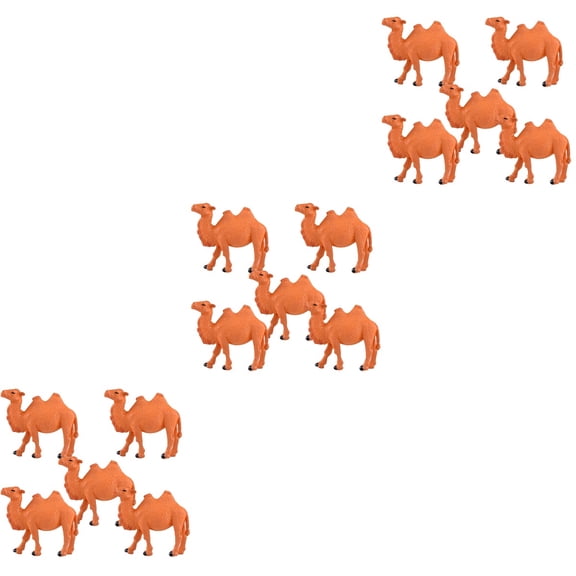 3 PCS Tiny Camel Desktop Statues Desert Animals Figures Small Light Brown