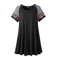 thumbnail image 6 of LARACE Womens Plus Size Casual Tops Crewneck Short Sleeve Shirt Floral Blouses Tunic Tops Black 3X, 6 of 9