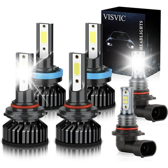 Fit for Dodge RAM 1500 2500 3500 Without Projector (2013-2018) LED Headlights Bulb, 9005 High Beam   H11 Low Beam   9145 LED Fog Light Bulbs Conversion Kit, 6000K Cool White, Pack of 6