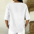 thumbnail image 6 of Women's Round Neck Short-Sleeved Button-Down Shirt Top, Casual Summer Blouse, 6 of 6
