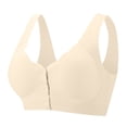 thumbnail image 2 of Ladies Front Closure Wireless Bra Plus Size Push Up Full Coverage Comfortable Bras for Older Women (XL, White), 2 of 5