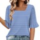 thumbnail image 1 of Blusas de Manga Corta para las Mujeres, Moda Verano Impreso, Blusas de Cuello Redondo, Chaqueta de Manga Corta para las Mujeres, 1 of 8