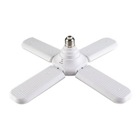 

LED Garage Light Bulb Deformable Ceiling Fixture Lights Shop Workshop Lamp E27 60W 6500K(4 Leaves)