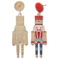 thumbnail image 1 of Stud Earrings Nutcracker Design Gifting Any Occasion White 1Pair, 1 of 4