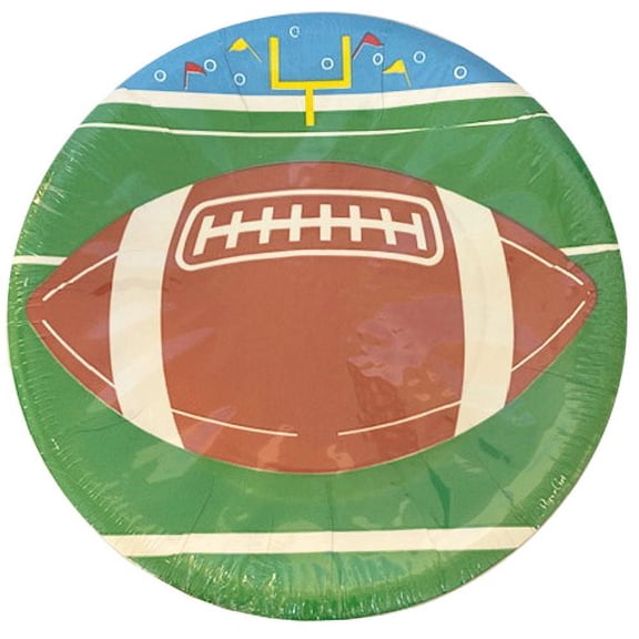 Various Football Disposable Paper Plates, 10 Count