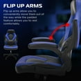 thumbnail image 4 of RESPAWN 3085 Ergonomic Gaming Chair for Adults, High Back Office Chair with Headrest and Flip Up Arms, Leather Racing Style Gaming Seat with Lumbar Support, Video Game Computer Desk Seat - Blue, 4 of 7