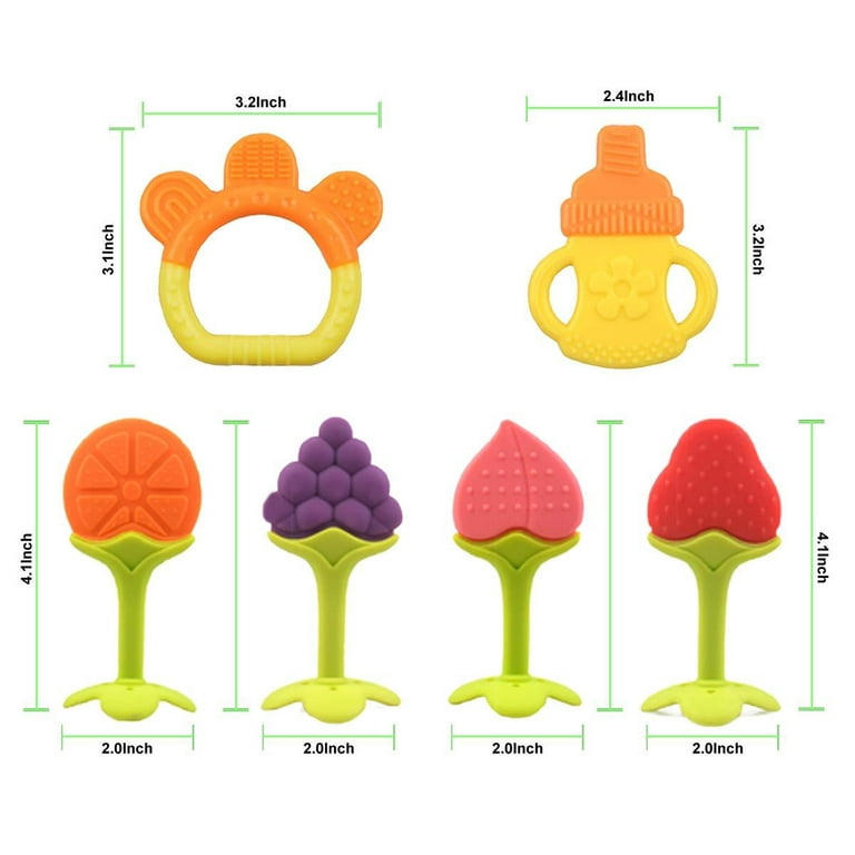 Safeswee Baby Teething Toys 2 Pieces Silicone Baby Teether Freezer Saf