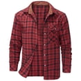 thumbnail image 7 of Mens Western Flannel Shirt Pearl Snap Long Sleeve Checkered Plaid Regular Fit Shacket Lightweight Christmas Jacket, 7 of 7
