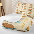 thumbnail image 4 of Erosebridal Cute Capybaras Quilt King,Kawaii Rodent Animal Capybara King Coverlet Set For Kids,3-Piece, 4 of 7