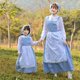 thumbnail image 5 of Fotografía pastoral de niña de granja con cuadros azules, traje para padres e hijos, 5 of 6