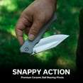 thumbnail image 5 of CIVIVI Tacticorix Pocket Knife Flipper Folding Knife with 3.7" Nitro-V Blade G10 Handle for Camping Hunting C23055-3 (Gray), 5 of 7