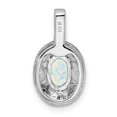 thumbnail image 4 of 925 Sterling Silver Diamond Created Opal Necklace Charm Pendant Birthstone October, 4 of 8