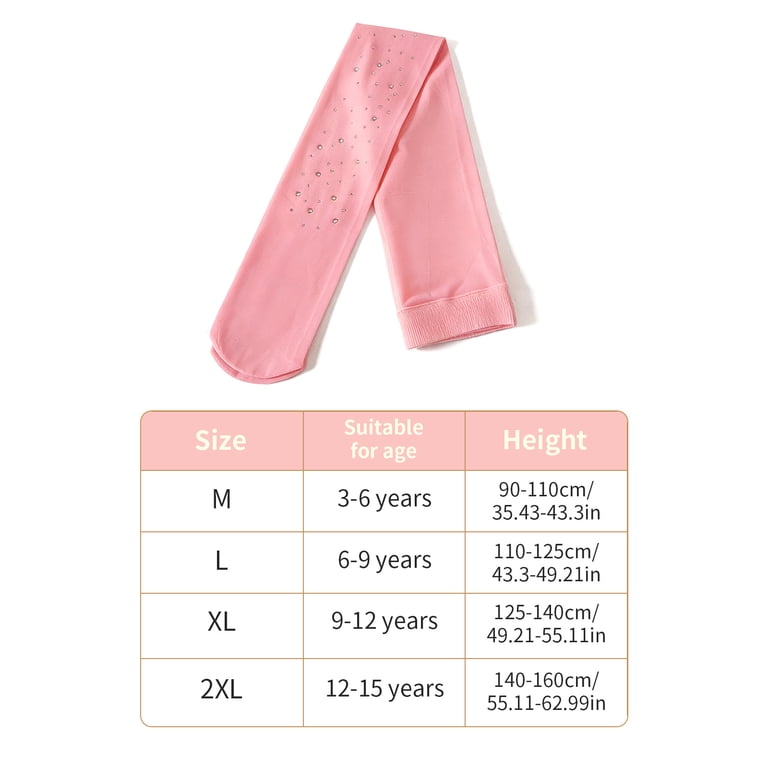 Rhinestoned Pantyhose for Girls Aged 3-15 Year Fashionable Footed ...