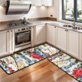 thumbnail image 3 of Kitchen Rugs Sets Of 2,Pioneer Flower Floral Print Pattern Anti Fatigue Kitchen Mat Rugs Non Slip Washable,Decorative Kitchen Floor Mats for Kitchen,Sink,Laundry,17"x47"+17"x47", 3 of 5