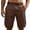 08 Brown, variant on Below the Knee Shorts for Men Long Cargo Baggy Stretch Bermuda Elastic Waist Multi-Pockets Big and Tall Hiking Pants 08 Wine 3XL