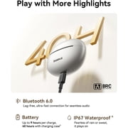 Baseus Open Ear Earbuds, 5g Clip-On Headphones, 40H Playtime,SuperBass 2.0, 4-Mic AI Clear Calls, IP67, Hi-Res LDAC & HiFi4 Acoustic Sound, Bluetooth 6.0, MC1 Pro