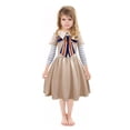 thumbnail image 4 of Girls M3gan Costume Uniform Dress Halloween Outfits with Bow and Gold Wigs, Size for 4-12 year, 4 of 7