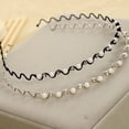 thumbnail image 2 of Diadema ondulada para mujer, antideslizante, brillante, con diamantes de imitación y perla, banda estrecha, antioxidante, elástica, para decoración del cabello, para fiestas, bailes de graduación,, 2 of 8
