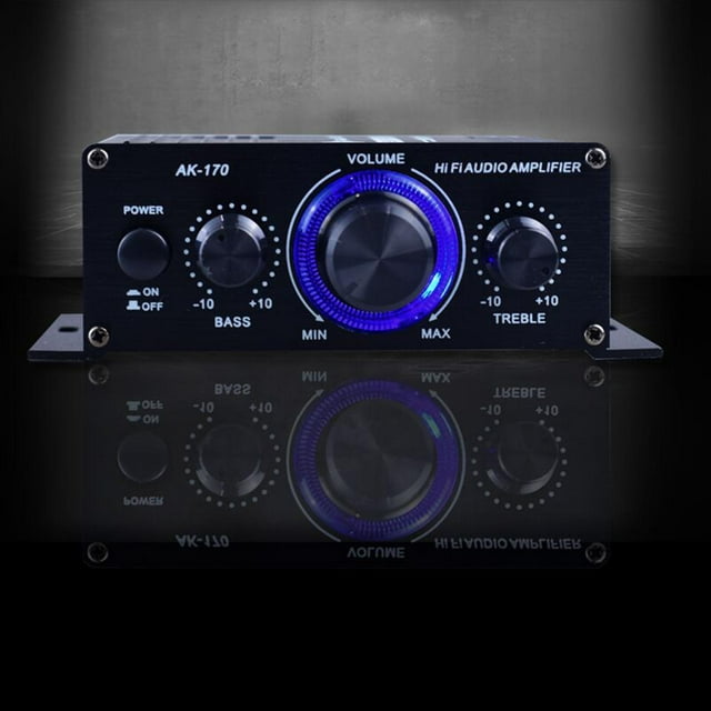 Portable Audio Power , Bass Subwoofer 20W+20W 2.0CH DC 12V Speakers Mini Stereo Receiver, Integrated Amp for Home Audio System.