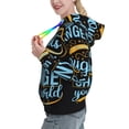thumbnail image 2 of Fotbe Not All Those Who Wander Are Lost 2 Pattern Womens Long Sleeve Hoodie, Pullover Hooded Sweatshirt, Kangaroo Pocket Hoodie with Eye-catching Drawstrings-XX-Large, 2 of 7