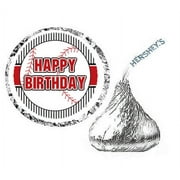 216ct Red Baseball Party Hershey's Kisses Stickers / Labels